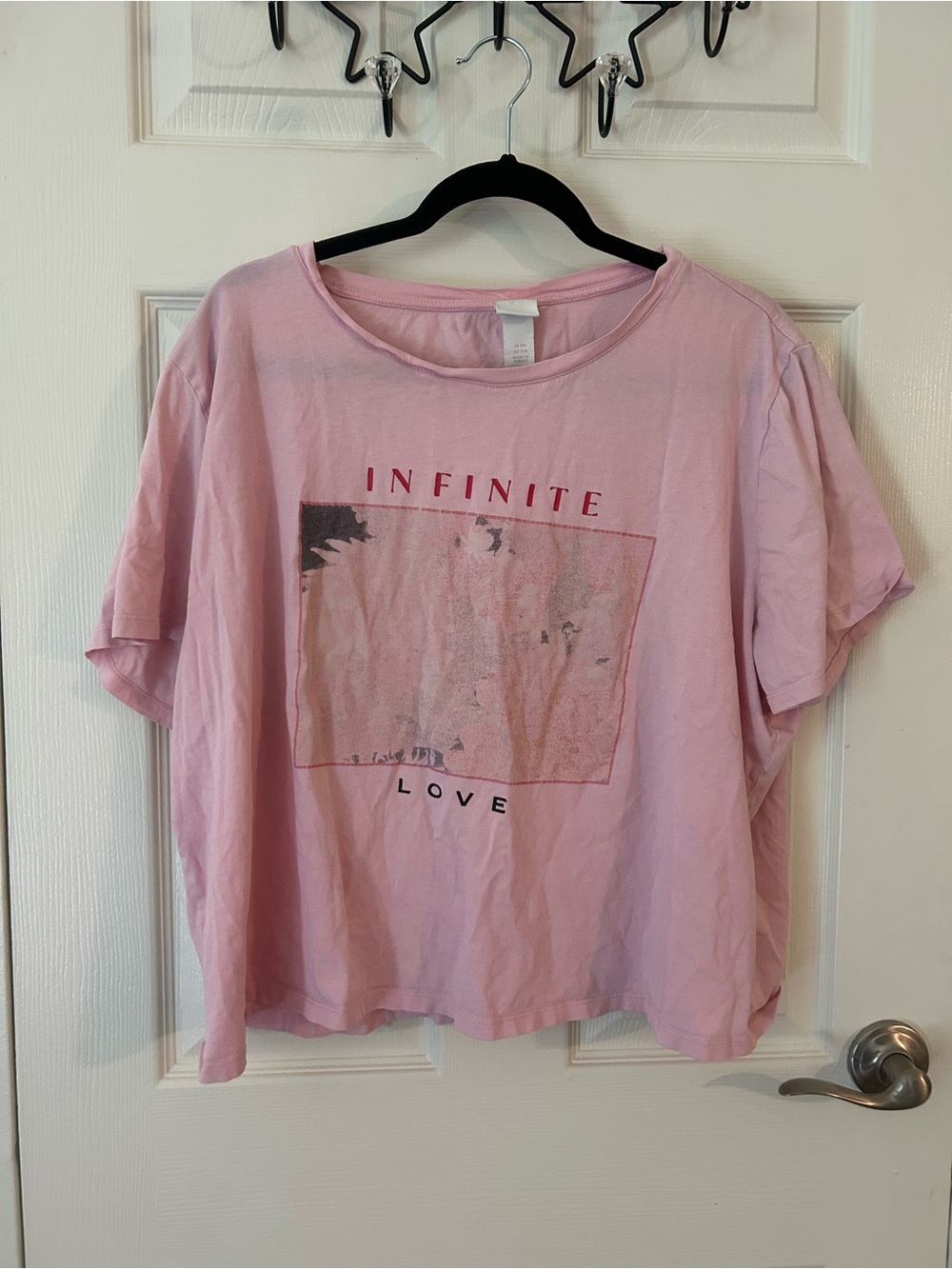 H&M Pink 'Infinite Love' Graphic Short Sleeve Tee